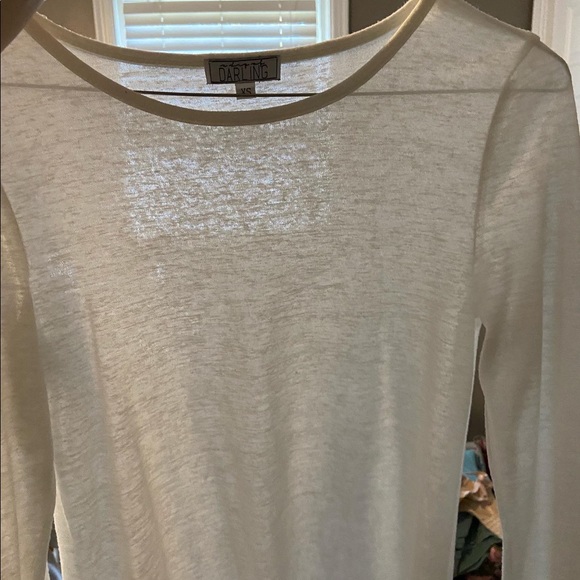 White Layering Top with Lace Hem - Picture 4 of 5